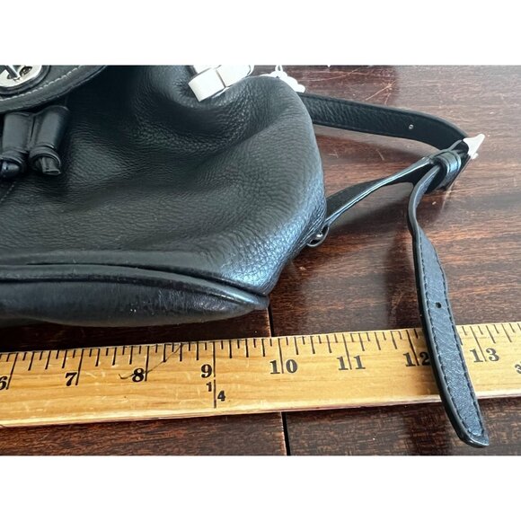 Vintage COACH  Backpack Daypack Black Leather Drawstring MiniPurse 9960 Y2K - Picture 9 of 14